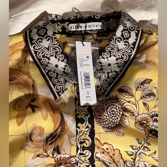 Alice + Olivia Yellow Floral Blouse - Picture 2 of 5